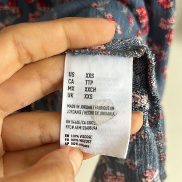 American Eagle Outfitters Floral Front Tie Long Sleeves Dress - Picture 6 of 9